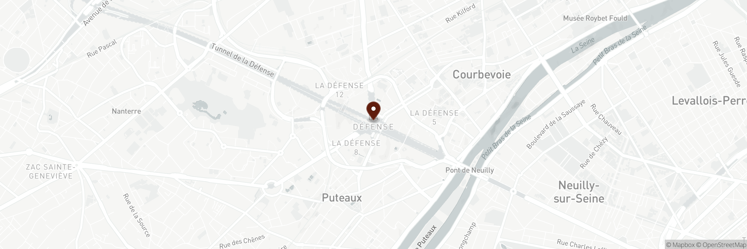 Map showing the address of Pizza Del Popolo - La Défense