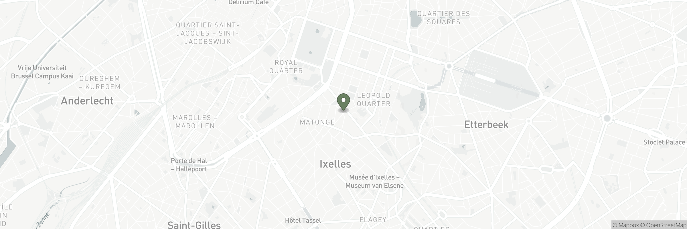 Map showing the address of La Pizza è Bella - Ixelles