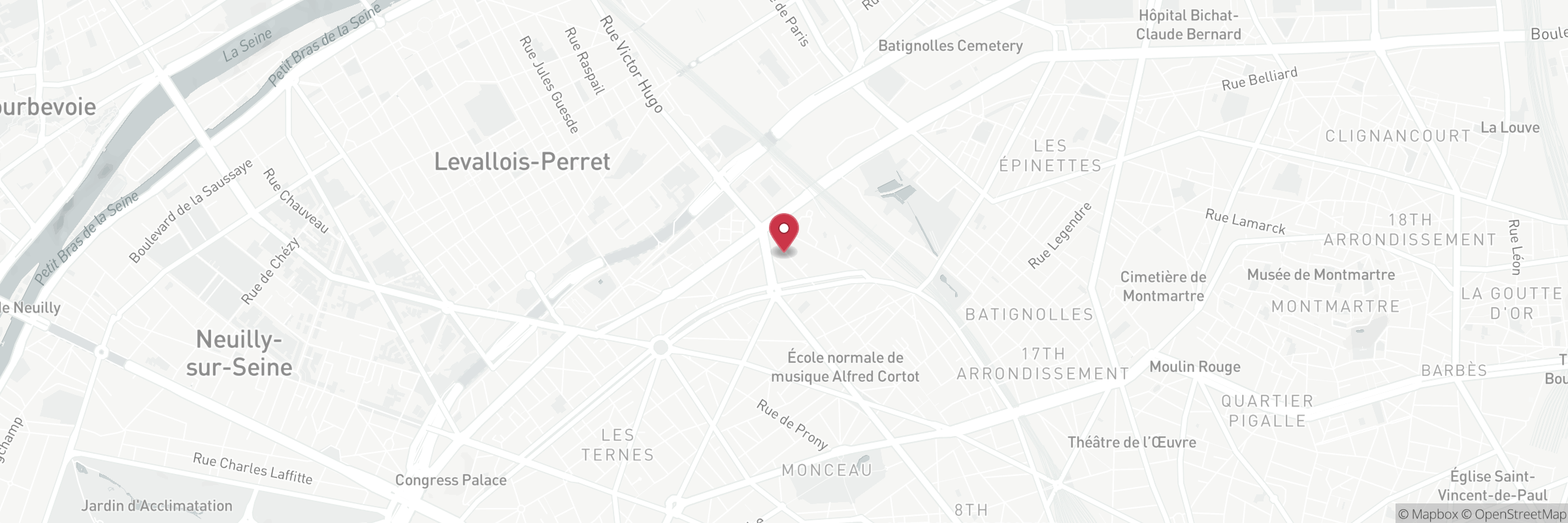Map showing the address of Levallois