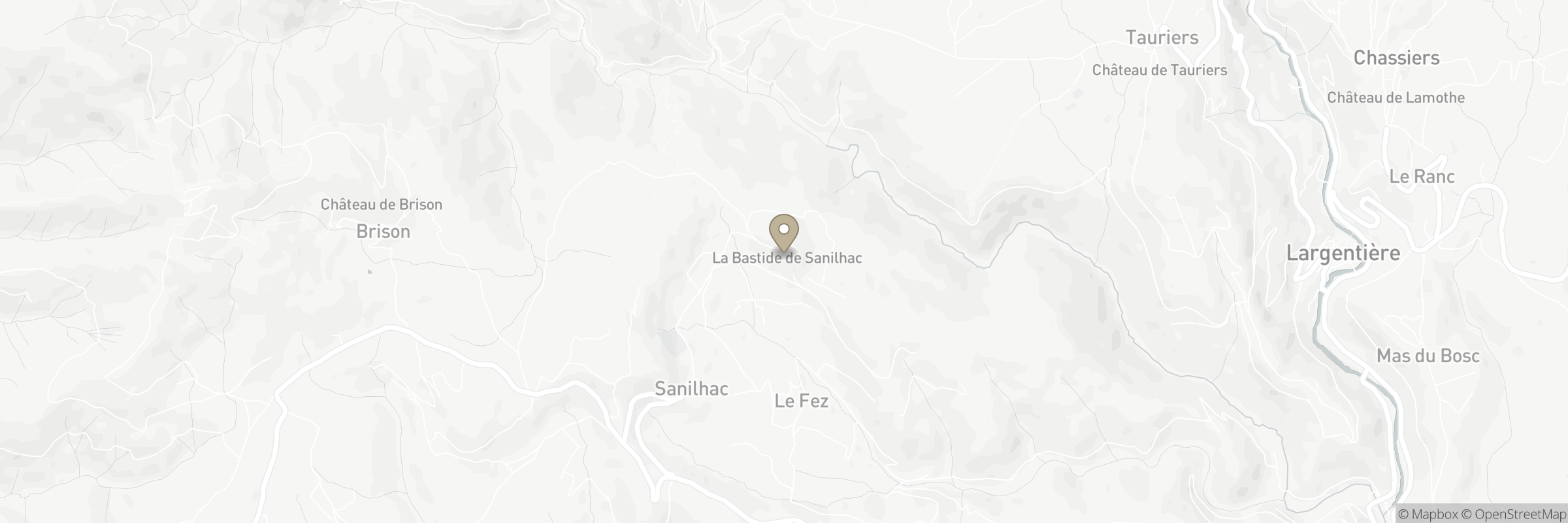 Die Karte zeigt die Adresse von La Bastide de Sanilhac