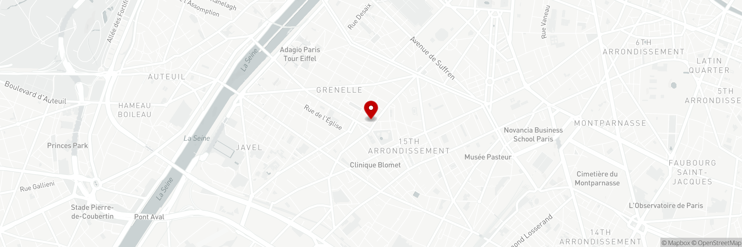 Map showing the address of Chez Mademoiselle