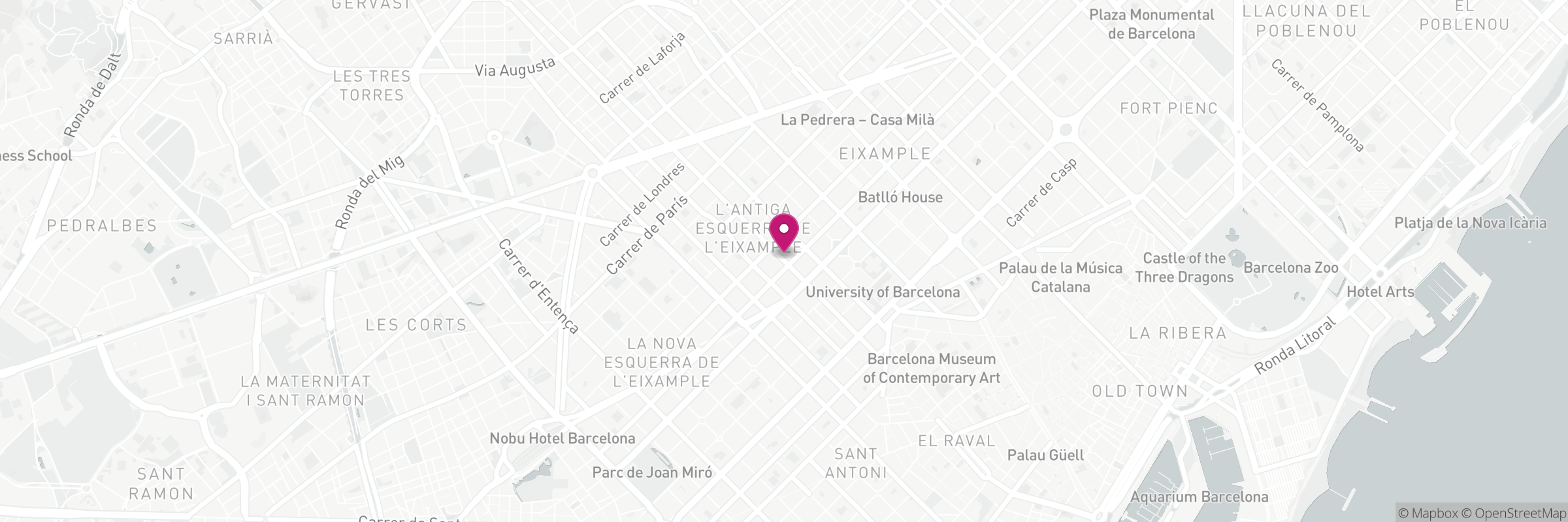 Map showing the address of La Adelita Botanero