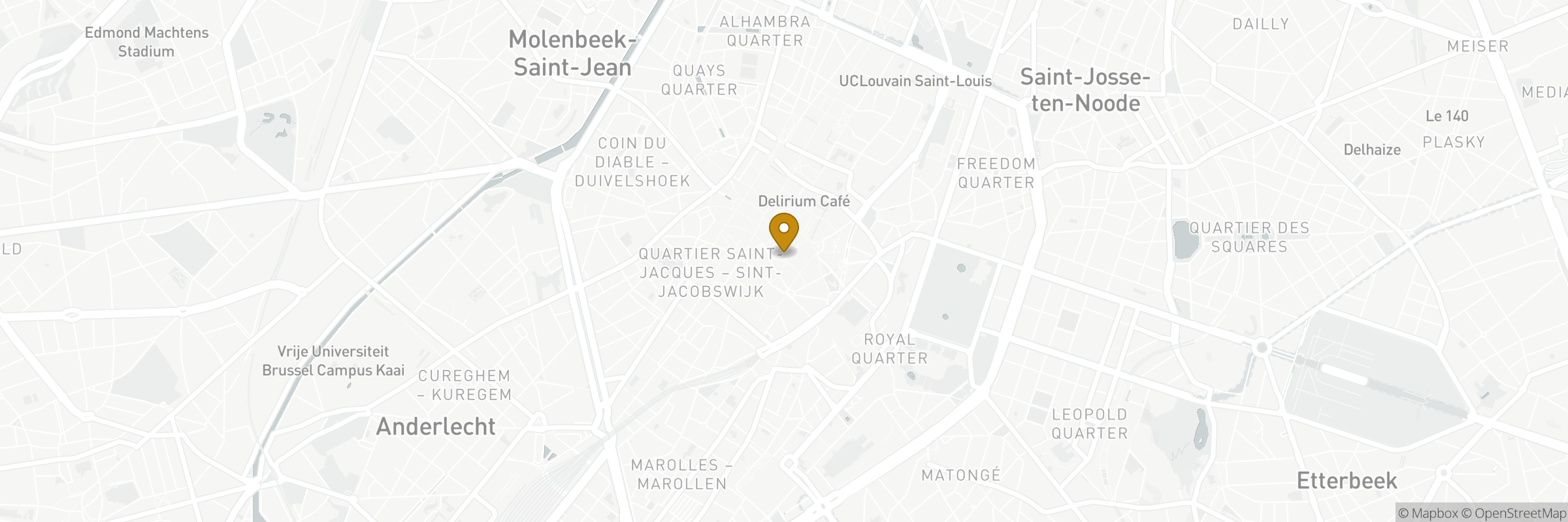 Mapa mostrando o endereço de House of Belgian Brewers