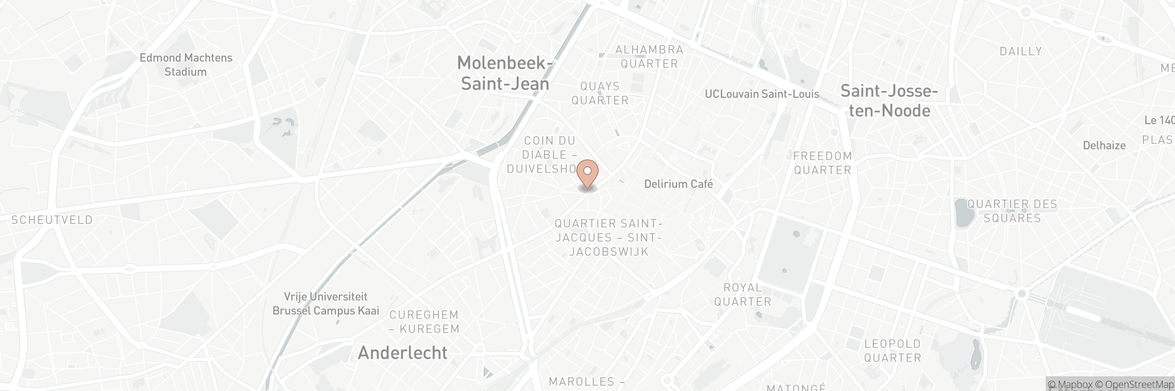 Map showing the address of Café Tiera
