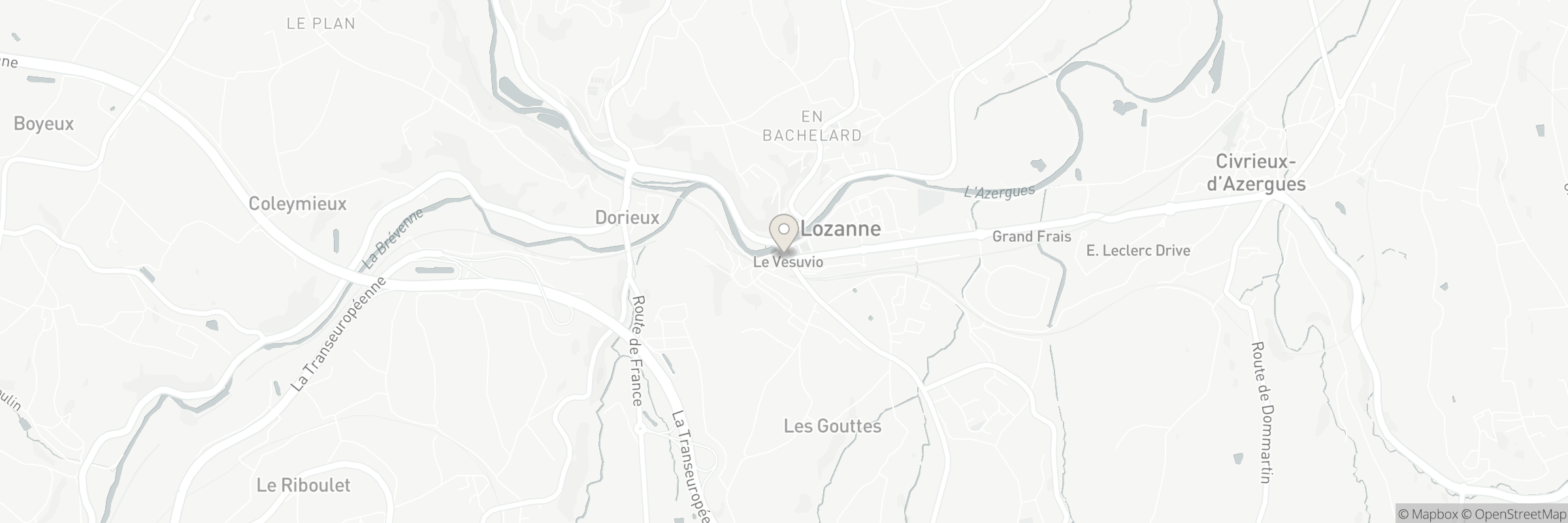 Map showing the address of Lozanne Famous Tacos