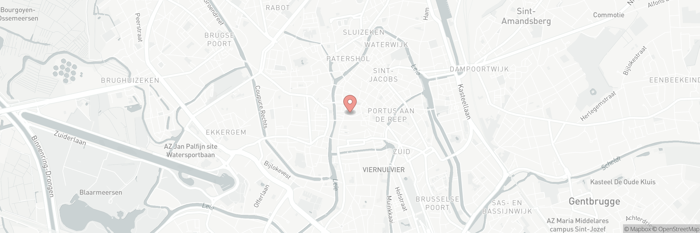 Kaart met het adres van Poke House - Gent