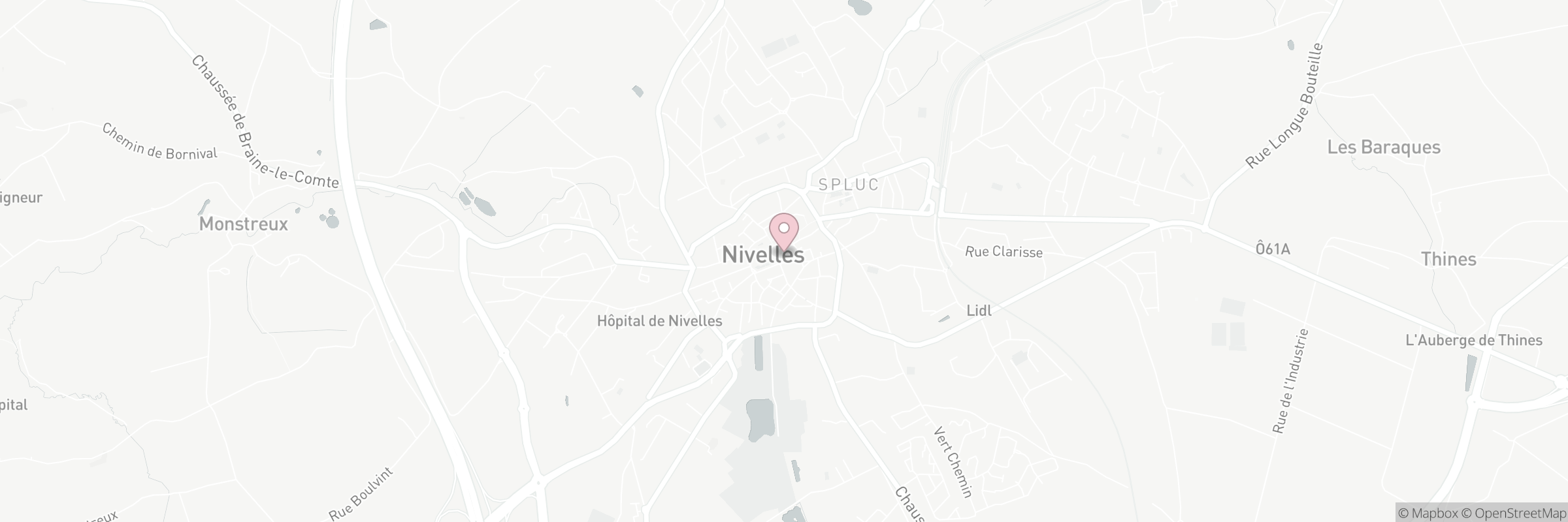 Carte indiquant l'adresse de Poke House - Nivelles