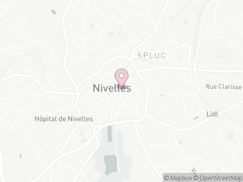 Kaart met het adres van Nivelles