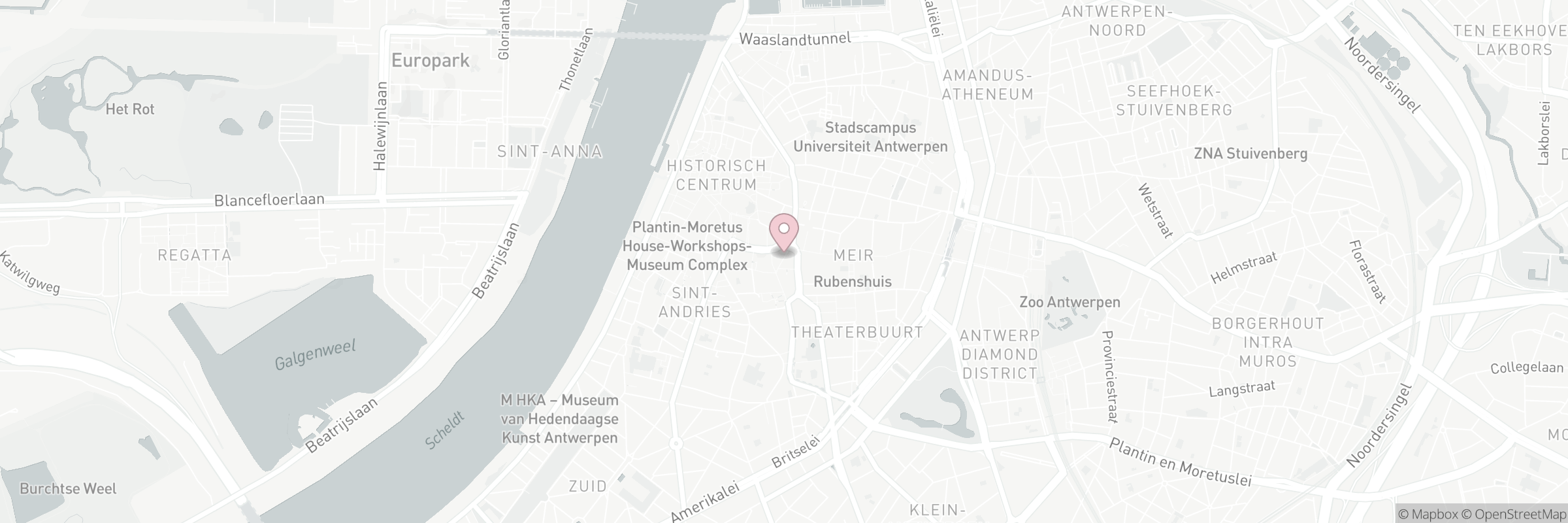 Carte indiquant l'adresse de Poke House - Antwerp City Center