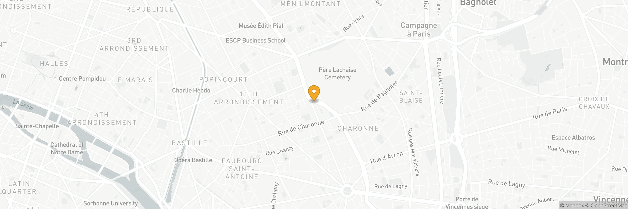 Map showing the address of Nossa Paris 11