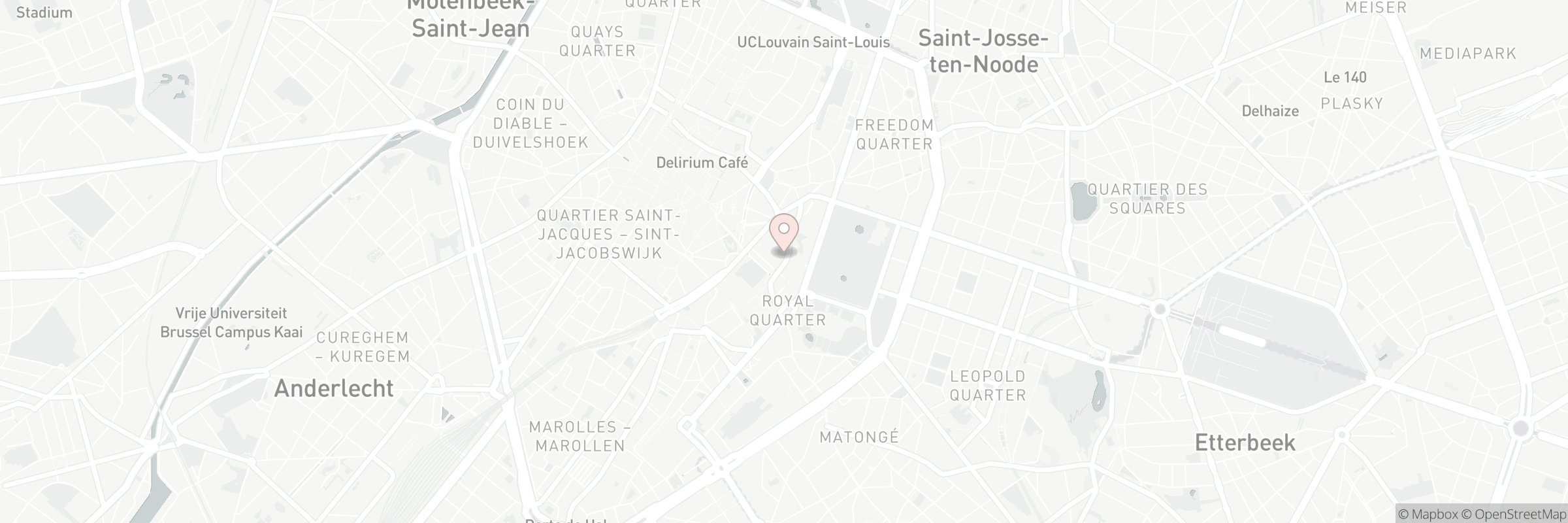 Map showing the address of Café Boudin