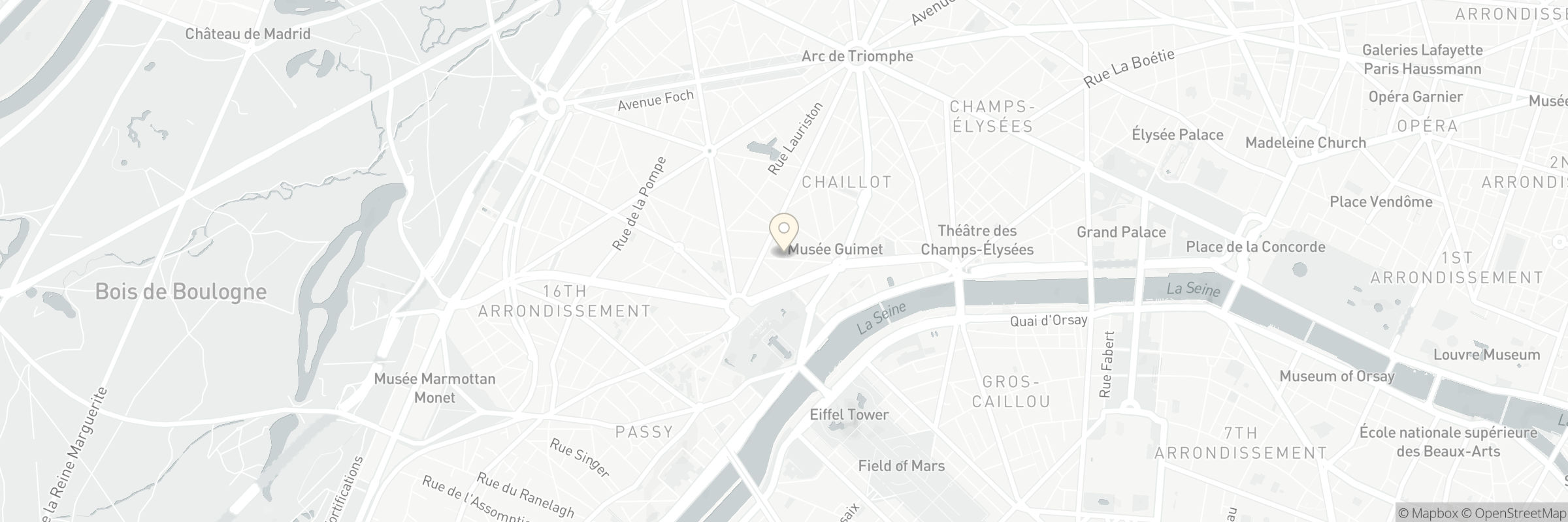 Map showing the address of New Jawad - Longchamp