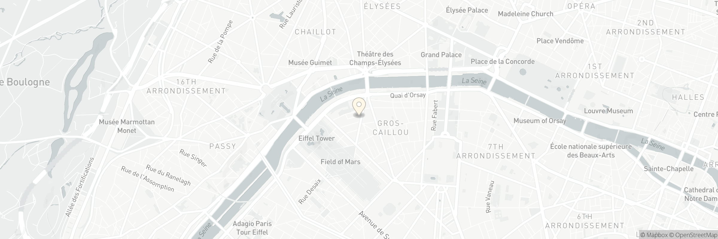 Carte indiquant l'adresse de New Jawad - Tour Eiffel