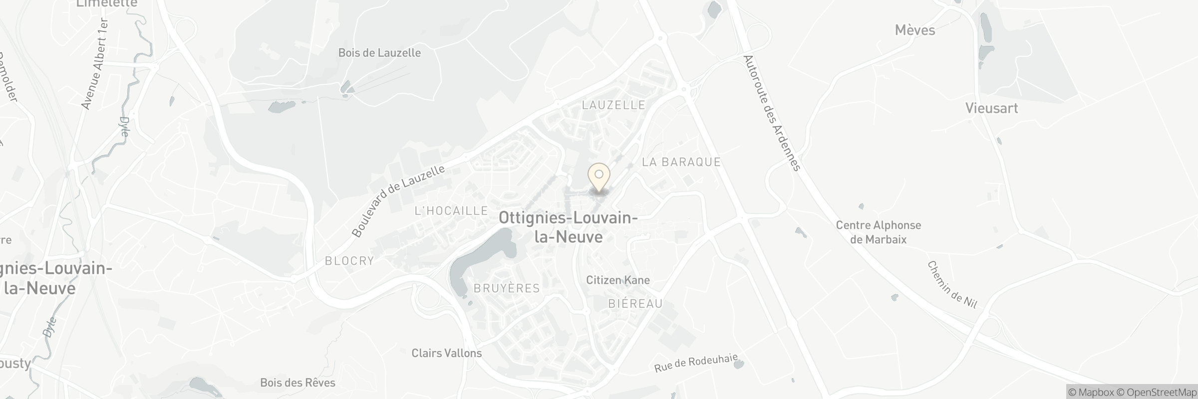 Map showing the address of Ginette Bars - Ginette Louvain