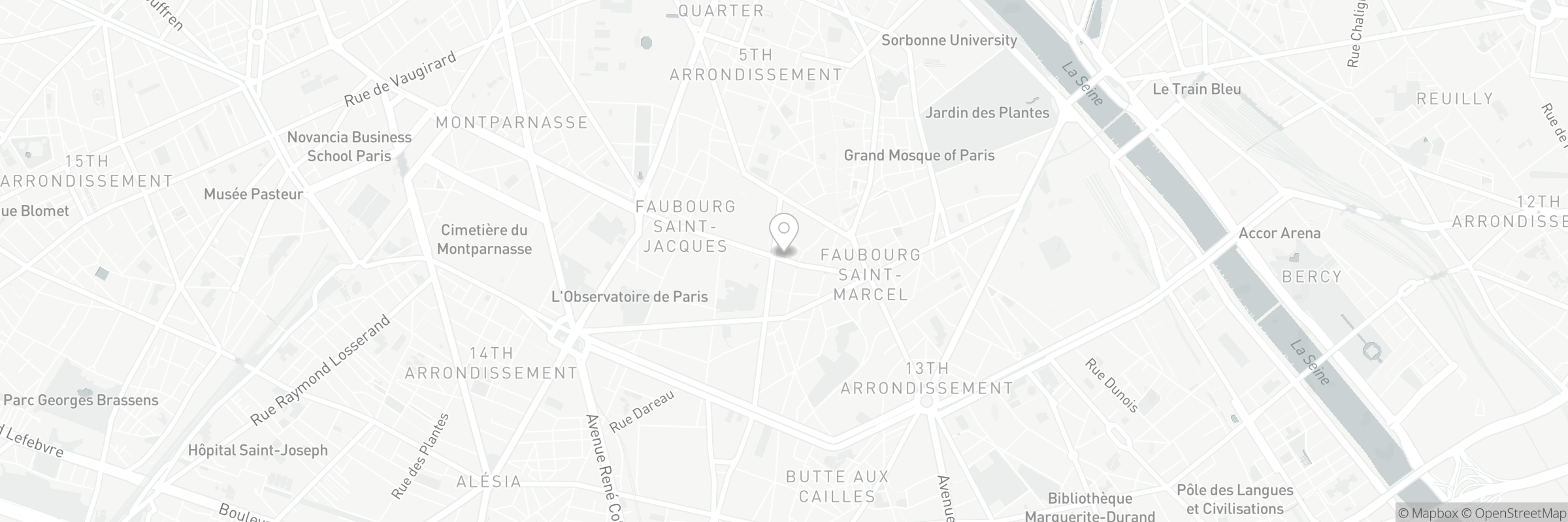 Map showing the address of Bistro V - Fine Cuisine Française