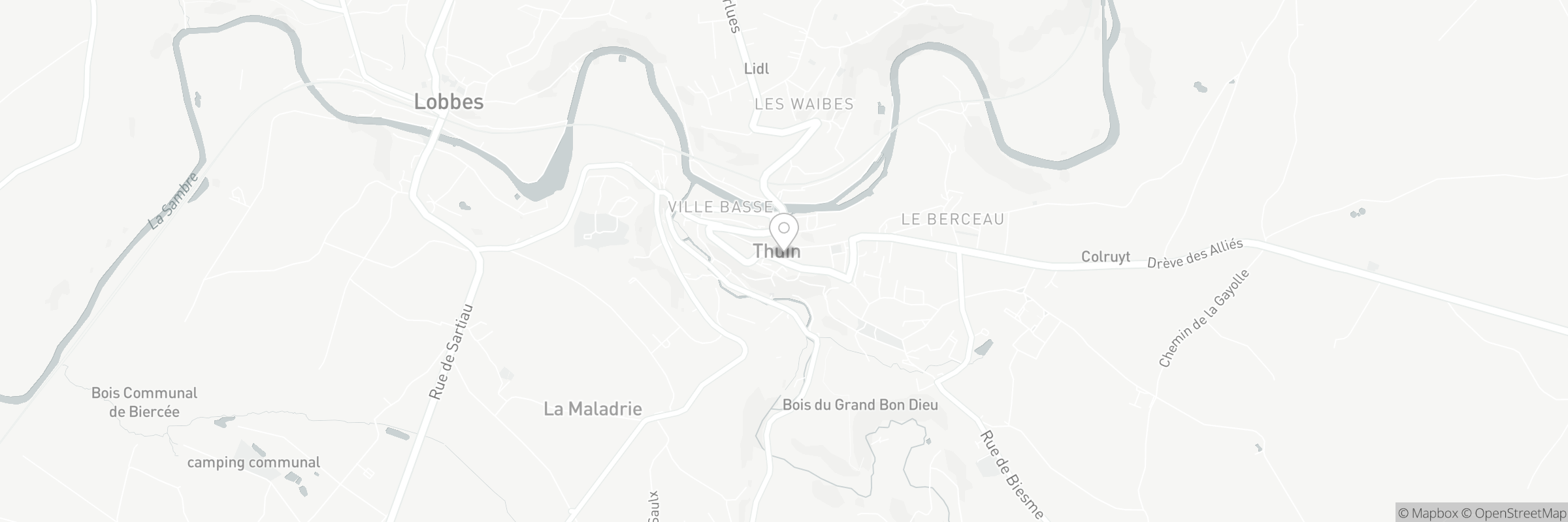 Kaart met het adres van Beffroi de Thuin