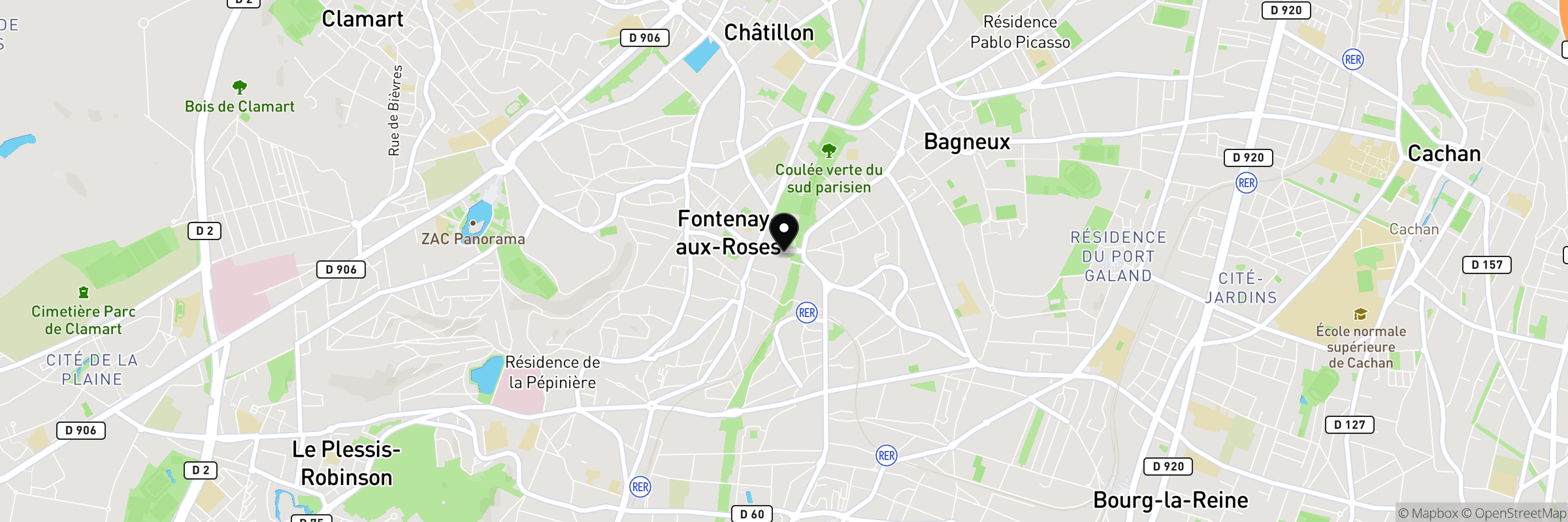 Carte indiquant l'adresse de Fontenay-aux-Roses
