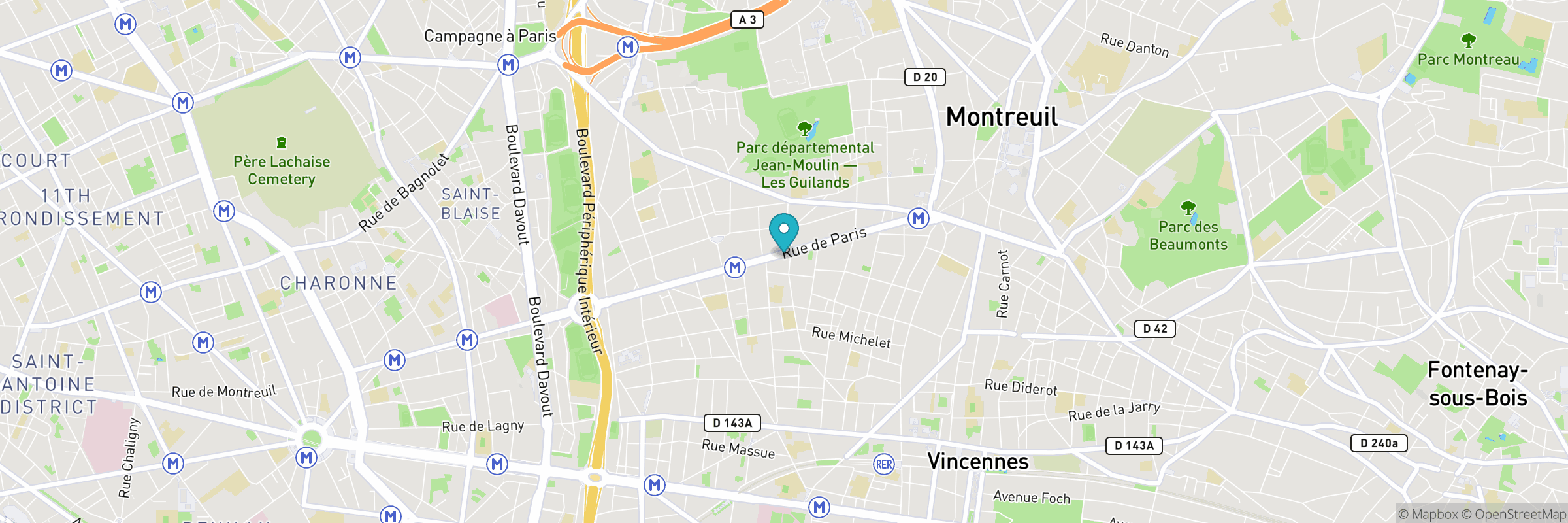 Carte indiquant l'adresse de PokéShop - Montreuil