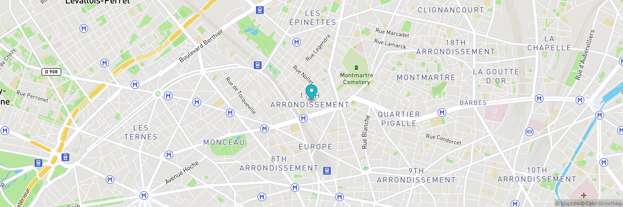 Map showing the address of PokéShop - Batignolles