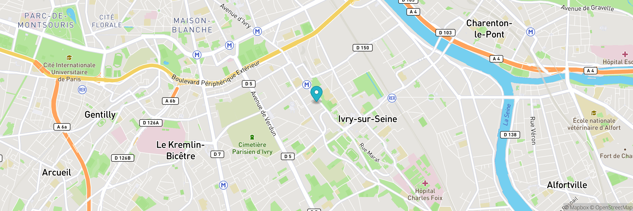 Map showing the address of PokéShop - Ivry