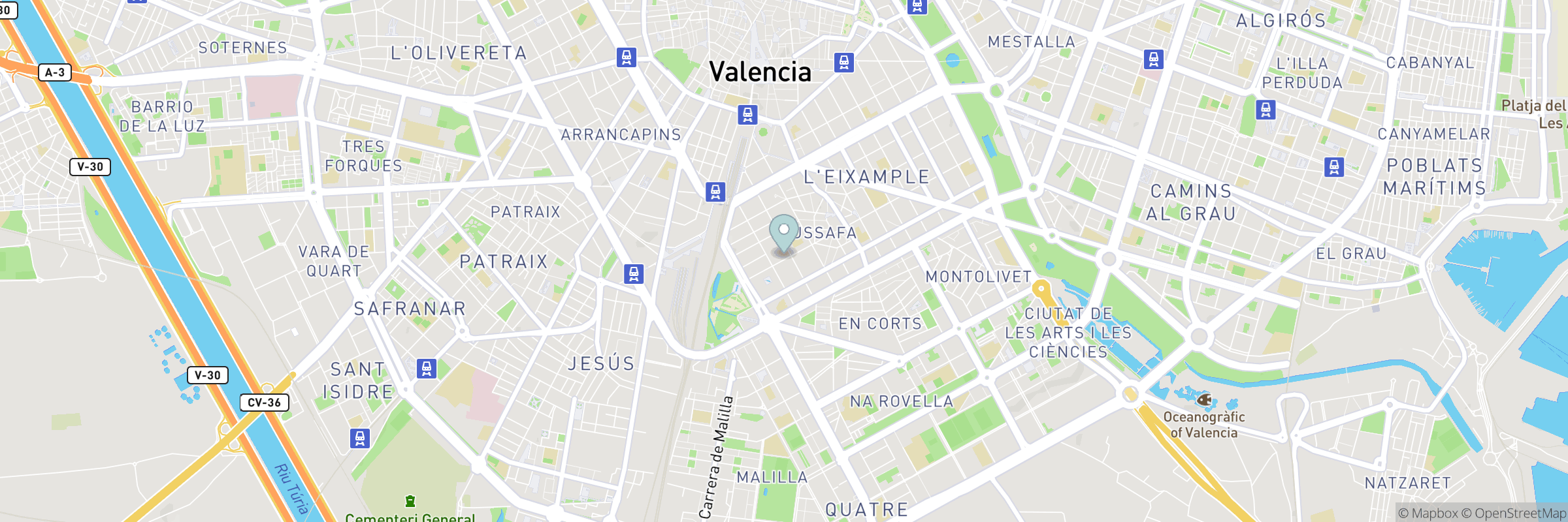 Map showing the address of La Vendetta