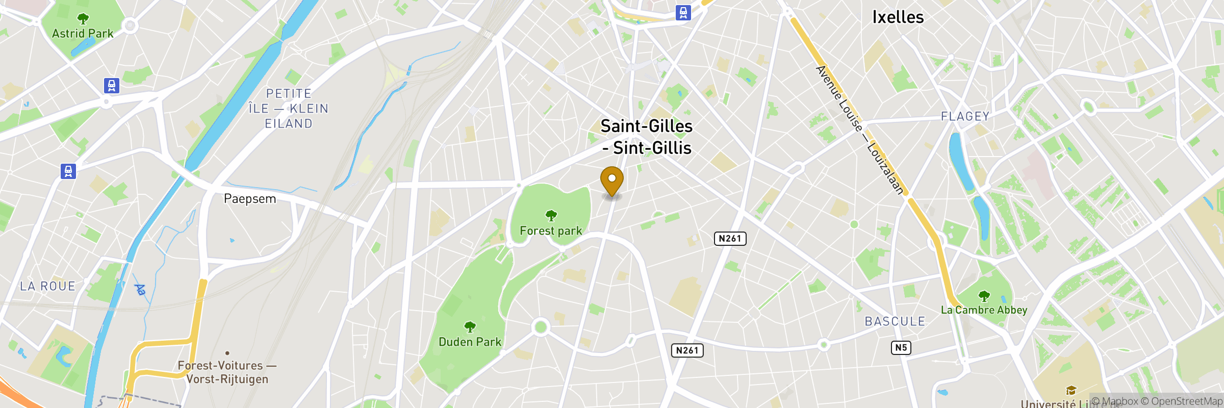 Map showing the address of Café des Spores