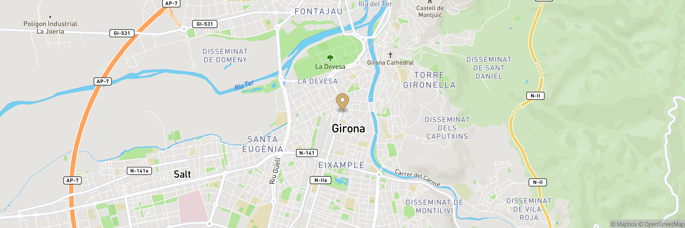 Mapa con la dirección de Bar Restaurante Nou Girona