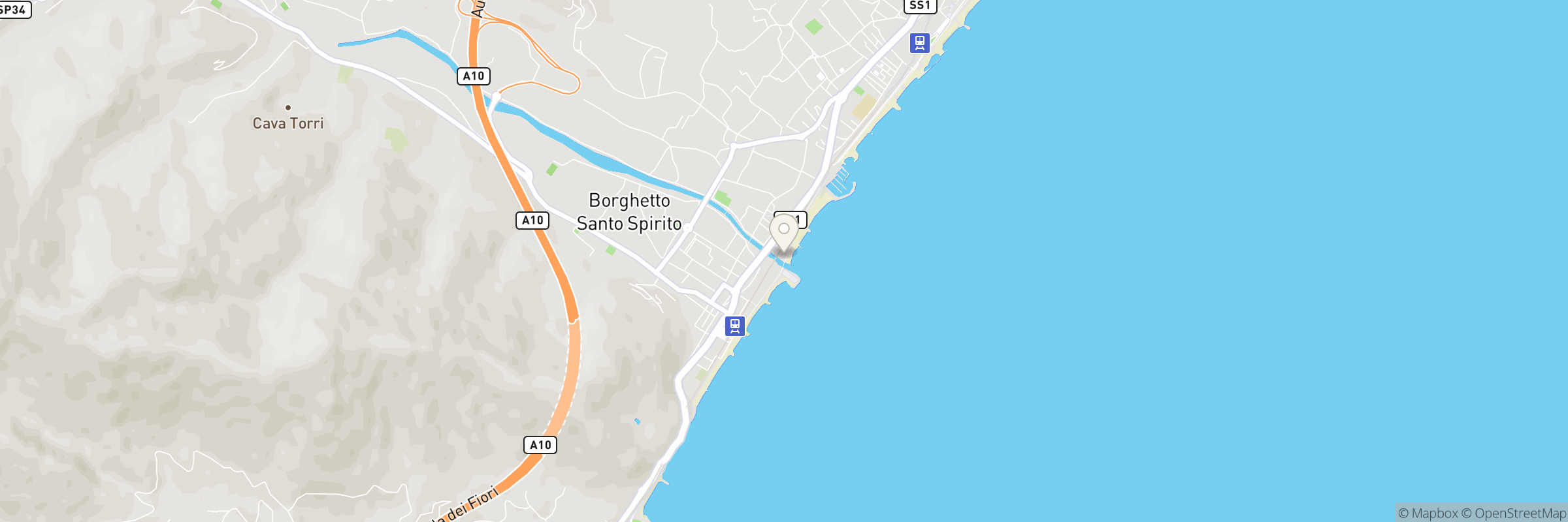 Map showing the address of RISTORANTE PIZZERIA IL GRILLO PARLANTE